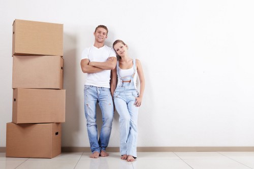 Moving boxes prepared for a home move in Finchley