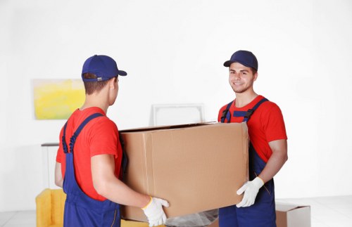 Student removals service preparing boxes in Finchley