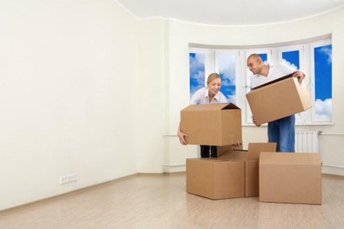 Packed student belongings ready for a Finchley move