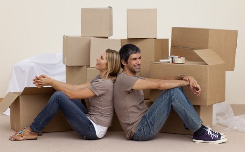 Professional packers preparing household items for Finchley removals