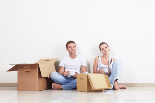 Professional man with van service assisting a Finchley relocation