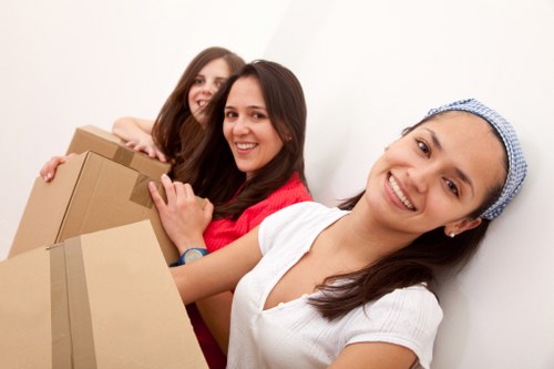 Packed boxes and furniture ready for a Finchley house move