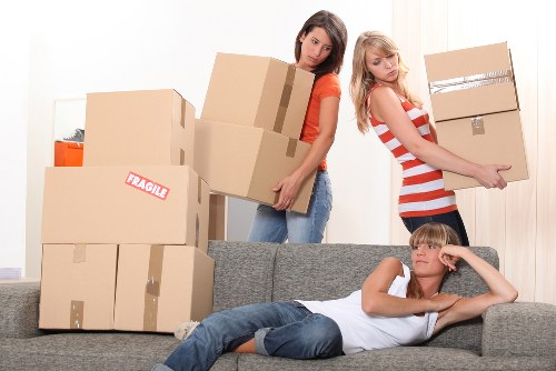 Professional moving help in a Finchley street